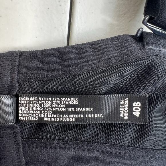 Torrid Curves Plus 40B Bra Plunge Unlined Mesh Lace Straight Back Multi-Way - Picture 14 of 15